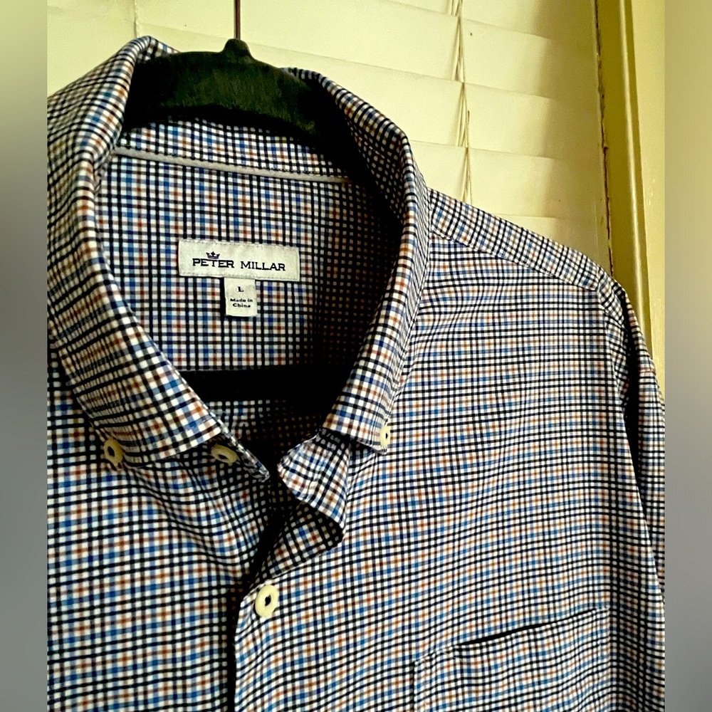 Peter Millar Button Down Ls Large - image 1